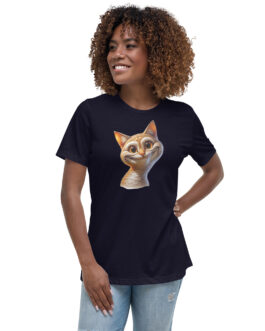 Freche Katze – Lockeres Damen-T-Shirt